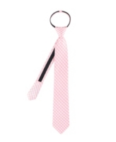 Tommy Hilfiger Boys Gingham Check Pre-Tied Zipper Tie - Pink