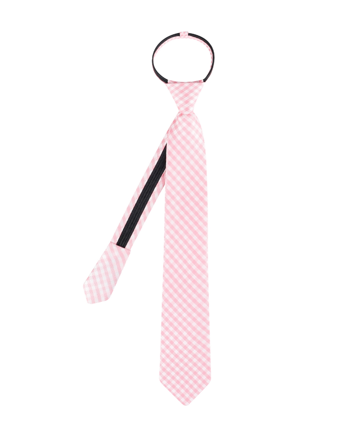 Tommy Hilfiger Kids' Boys Gingham Check Pre-tied Zipper Tie In Pink