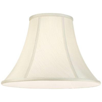 Creme Medium Bell Lamp Shade 7" Top x 16" Bottom x 12" Slant x 11.25" High (Spider) Replacement with Harp and Finial - Imperial Shade