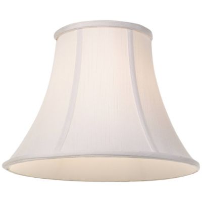 Imperial Shade Set of 2 Bell Lamp Shades White Medium 7" Top x 14" Bottom x 11" Slant Spider with Replacement Harp and Finial Fitting