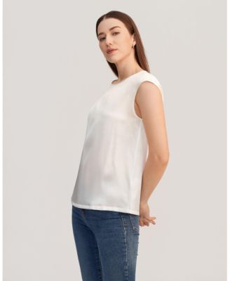 Women's Basic Cap Sleeves Silk Tee