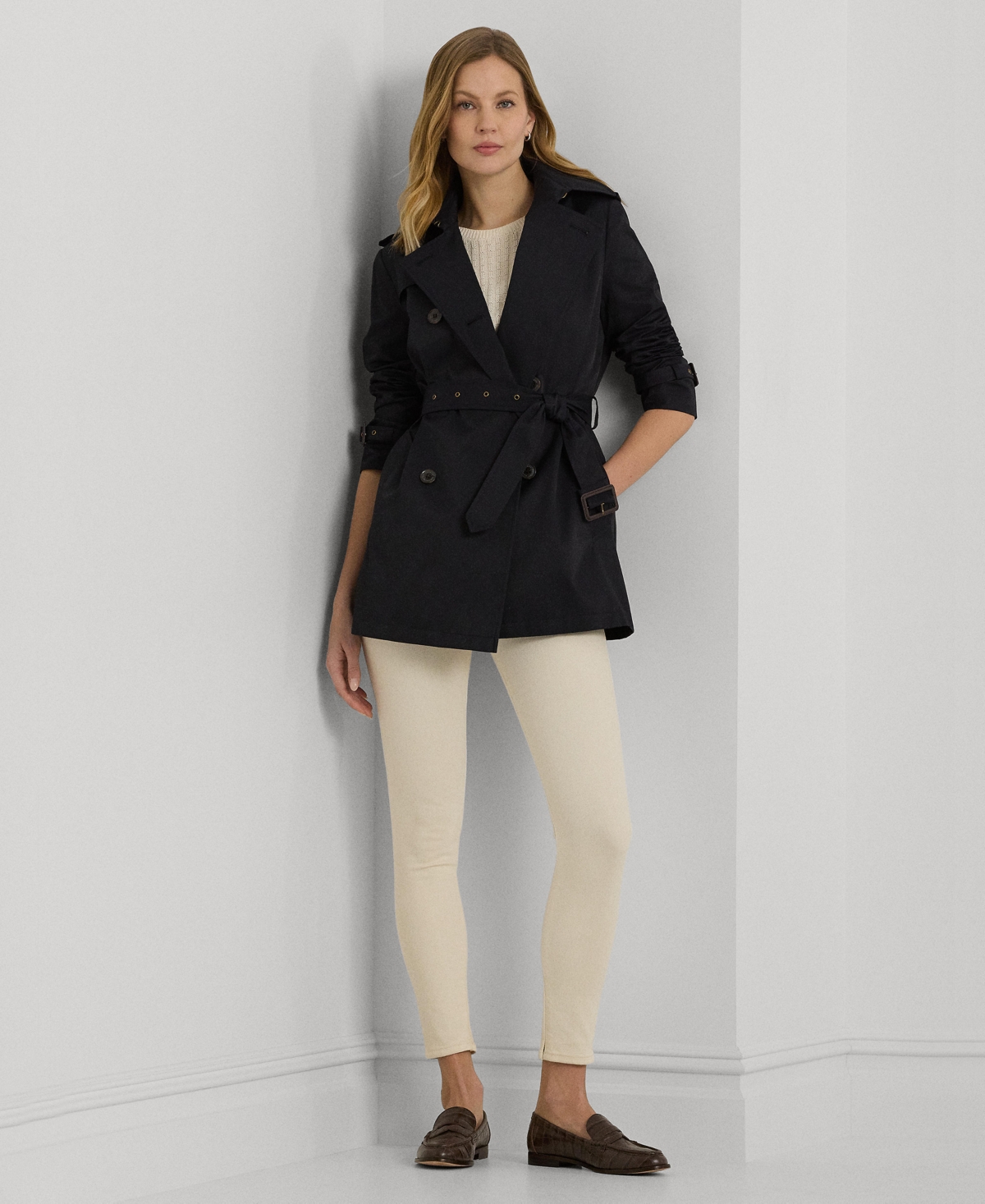RALPH LAUREN WOMEN'S DOUBLE-BREASTED SHORT TRENCH COAT