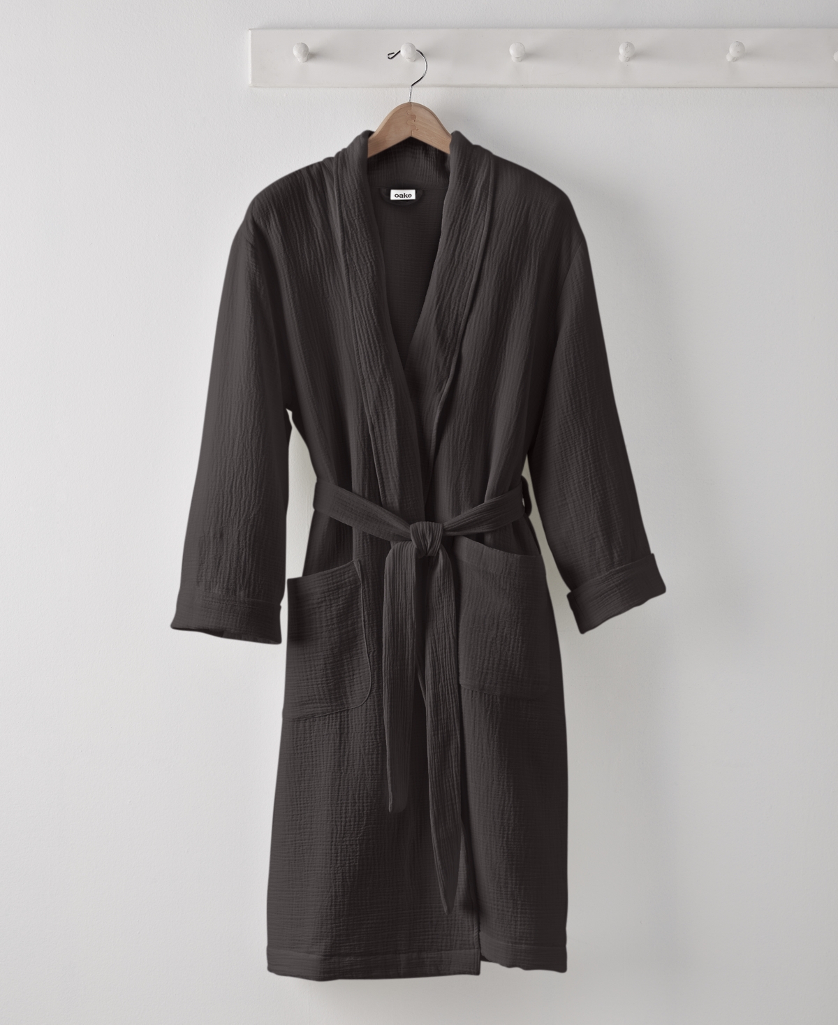 Shop Oake All Cotton Lightweight Gauze Robe, Created For Macy's In Charcoal