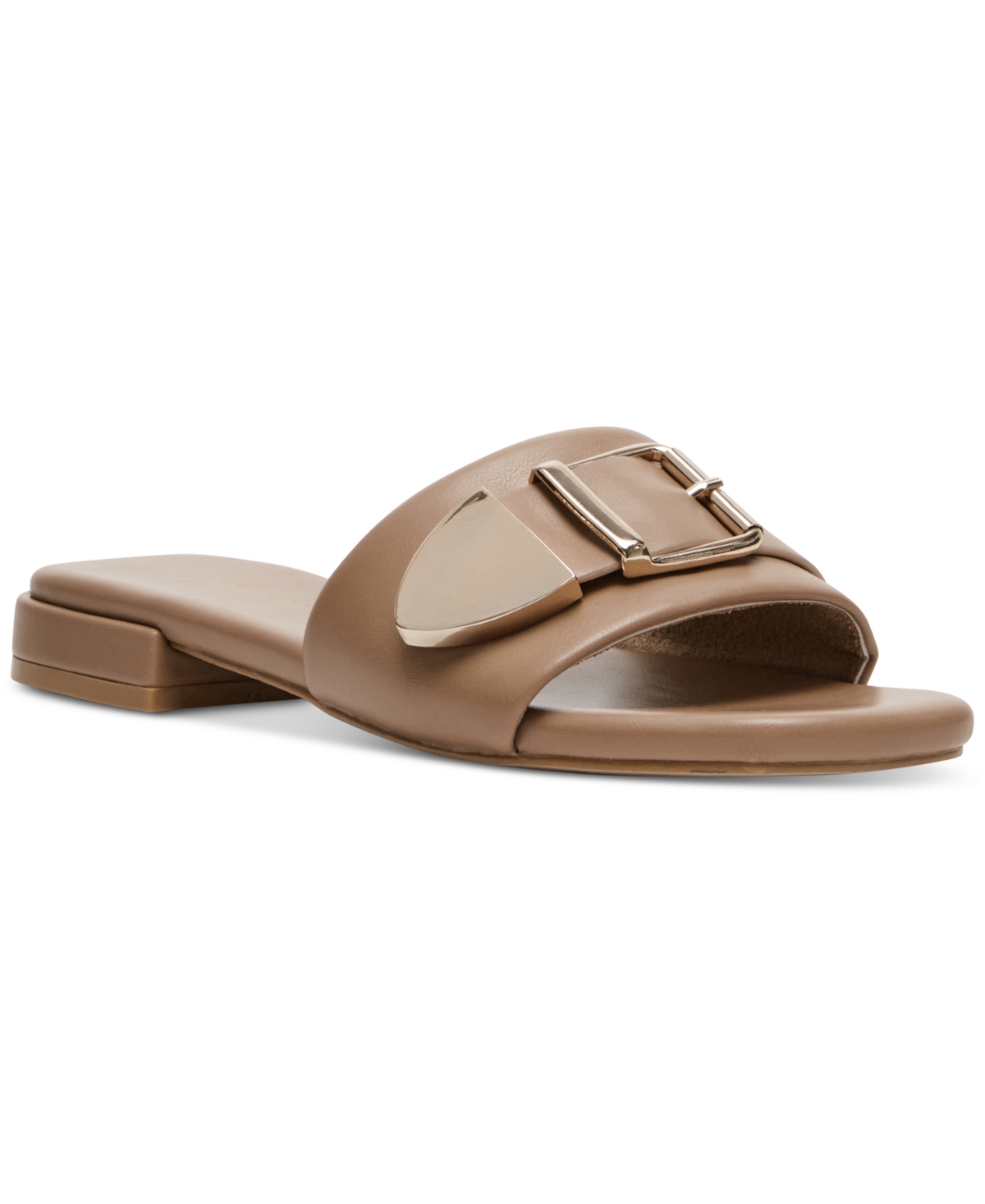 Madden Girl Avaa Buckle Slide Sandals In Cafe