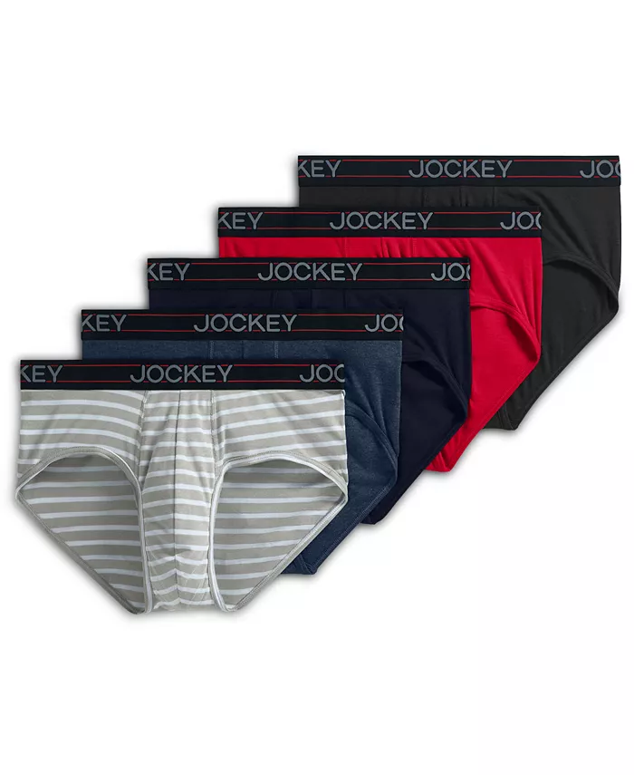 Men's 5-pk. Lightweight Cotton-Blend Logo Briefs - thumbnail 5