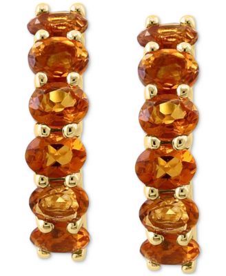 EFFY&reg; Citrine Oval Hoop Earrings (1-3/4 ct. t.w.) in 14k Gold