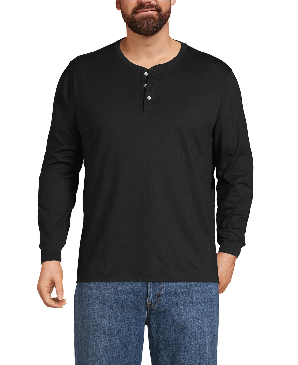 Lands' End Big & Tall Super-t Long Sleeve Henley Shirt