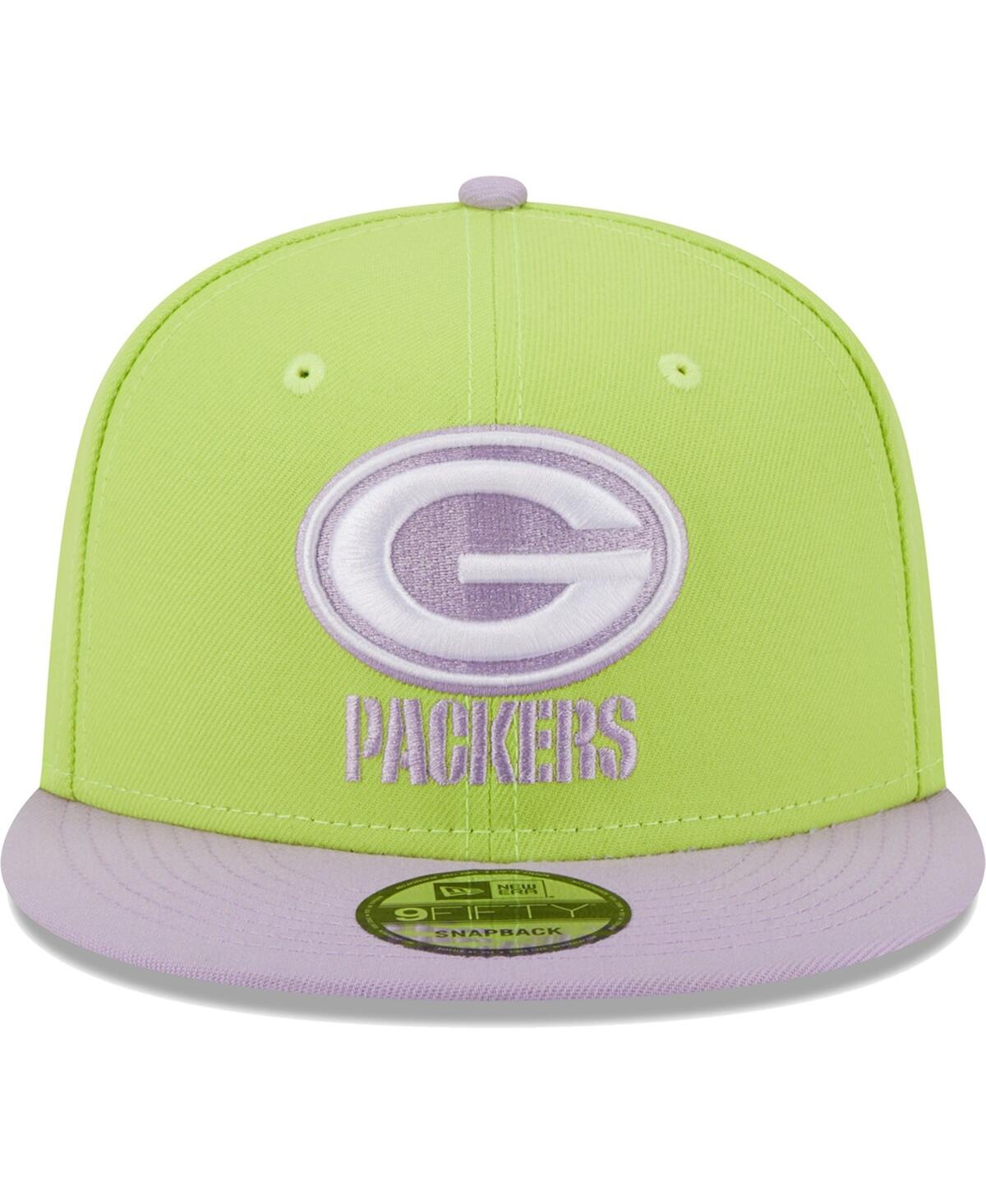 Men's New Era Lavender Green Bay Packers Two-Tone Color Pack 9FIFTY Snapback Hat - Lavender