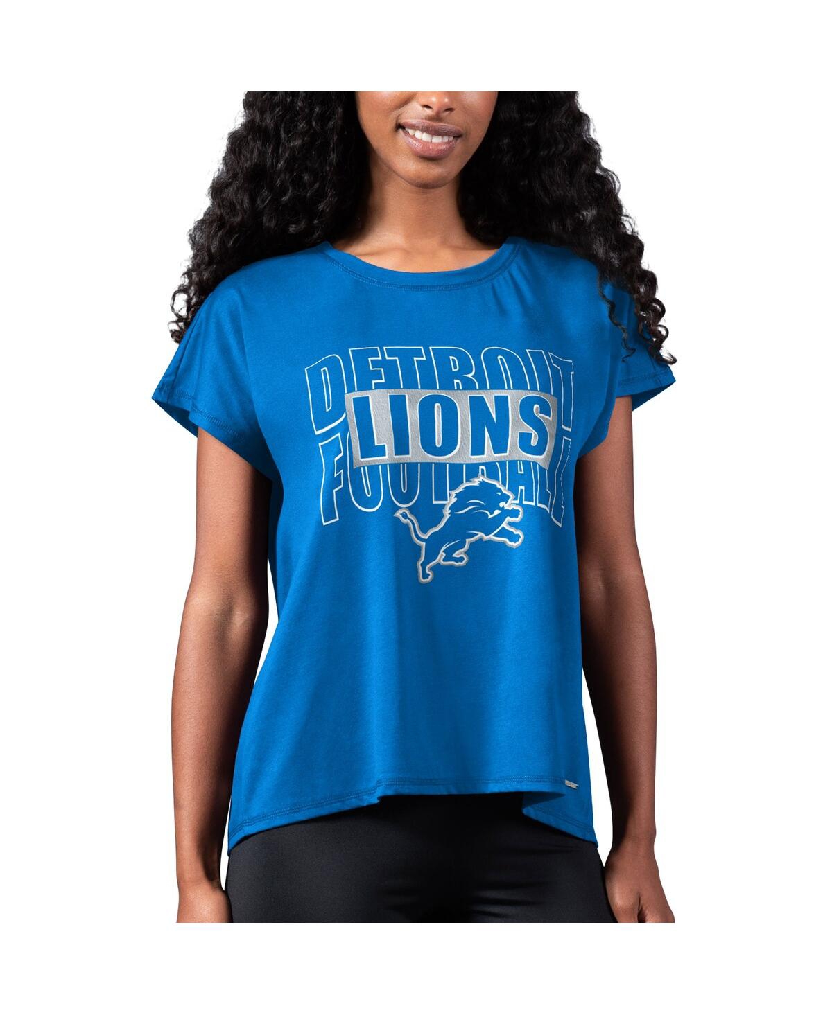 Women's Msx by Michael Strahan Royal Detroit Lions Abigail Back Slit T-shirt - Royal