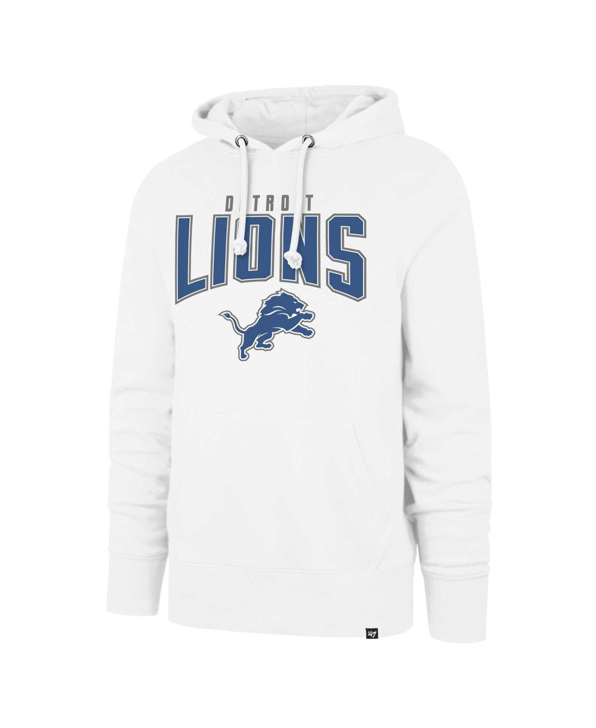 Men's '47 BrandDetroit Lions Elements Arch Headline Pullover Hoodie - White