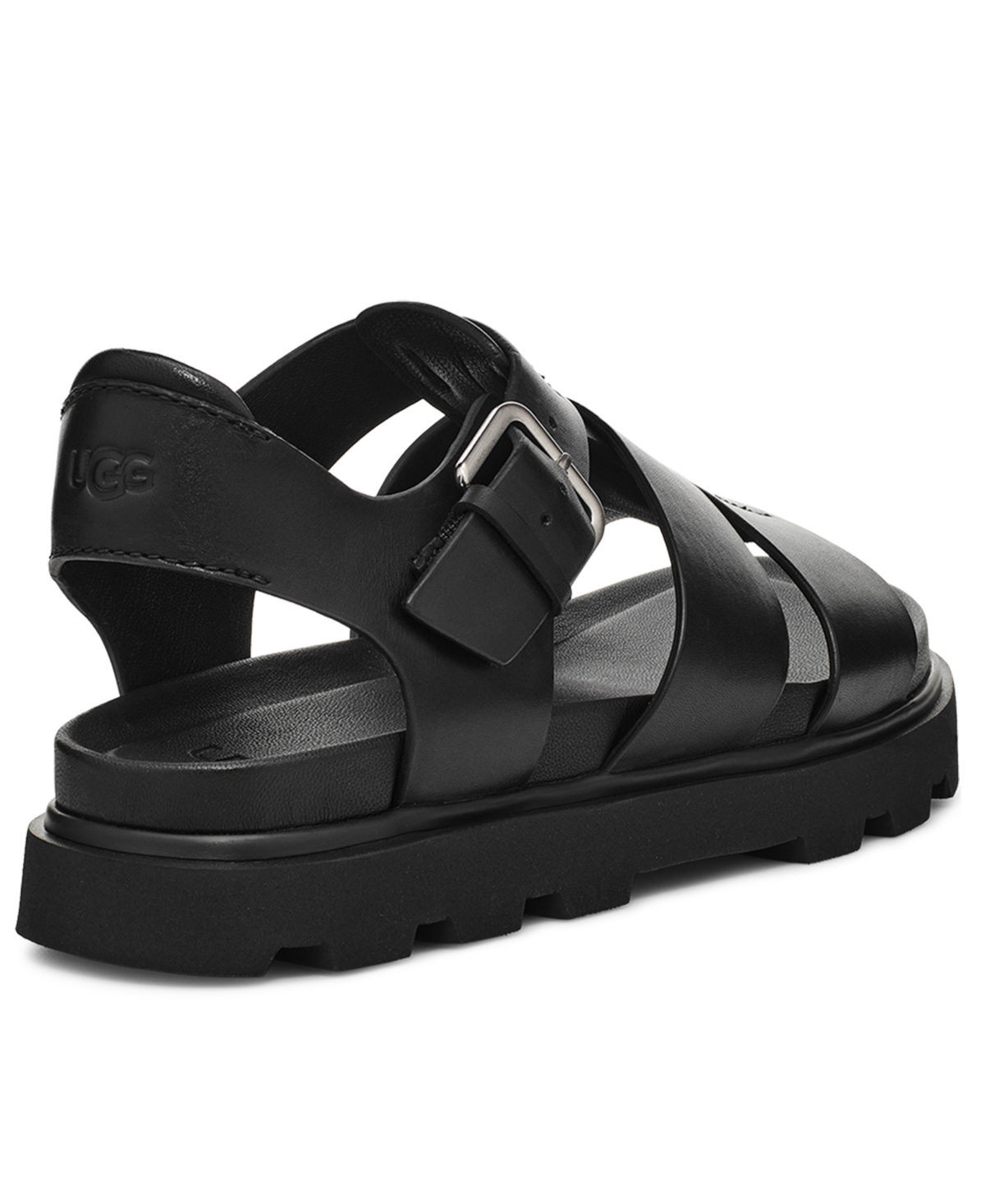 Shop Ugg Women's Capitelle Strapped Lug-sole Flat Sandals In Black
