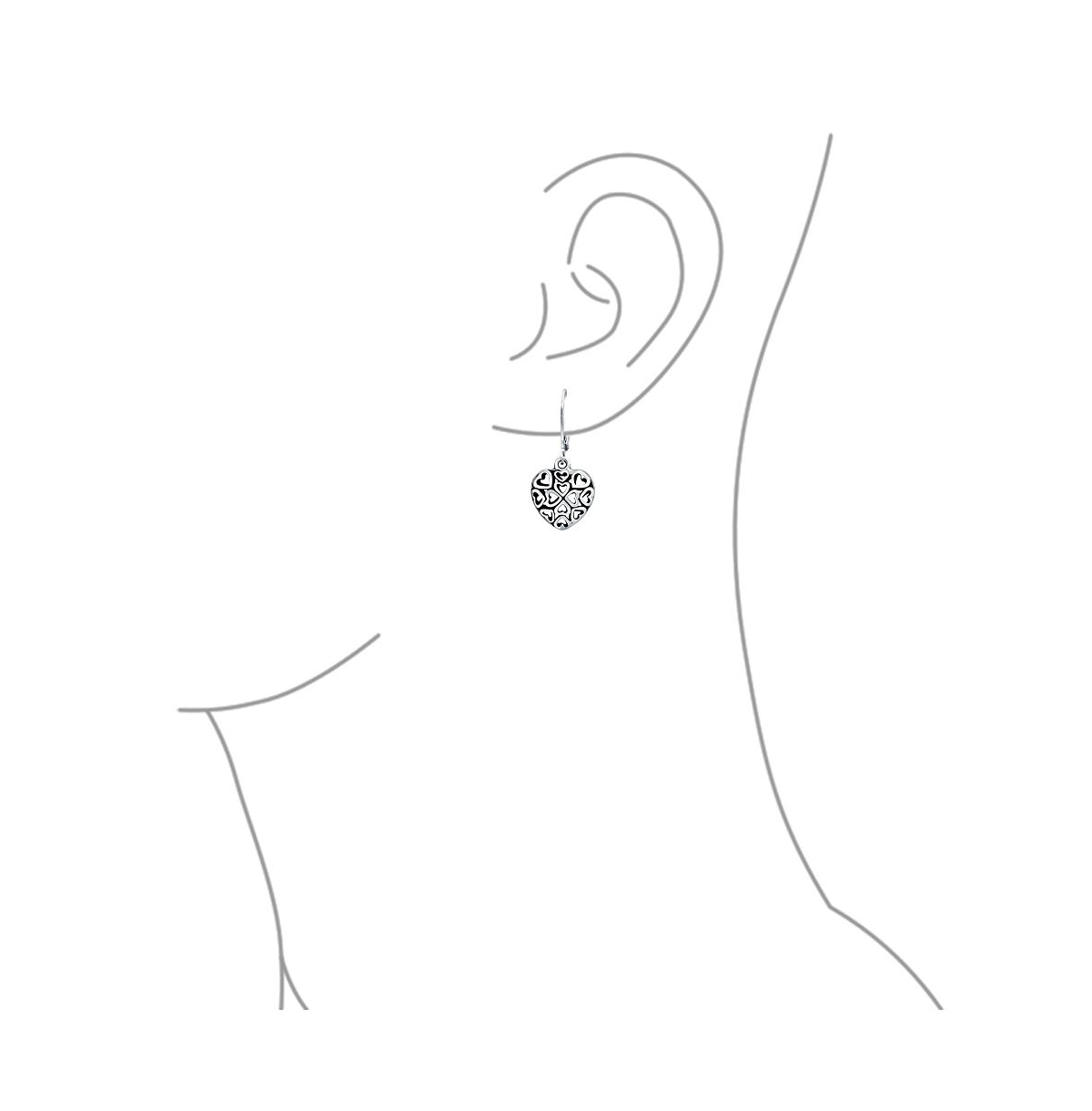 Bling Jewelry Open Lightweight Clover Flower Filigree Multi Heart Shape Puff Hearts Drop Dangle Earrings For Women Oxidized SterlingLever back
