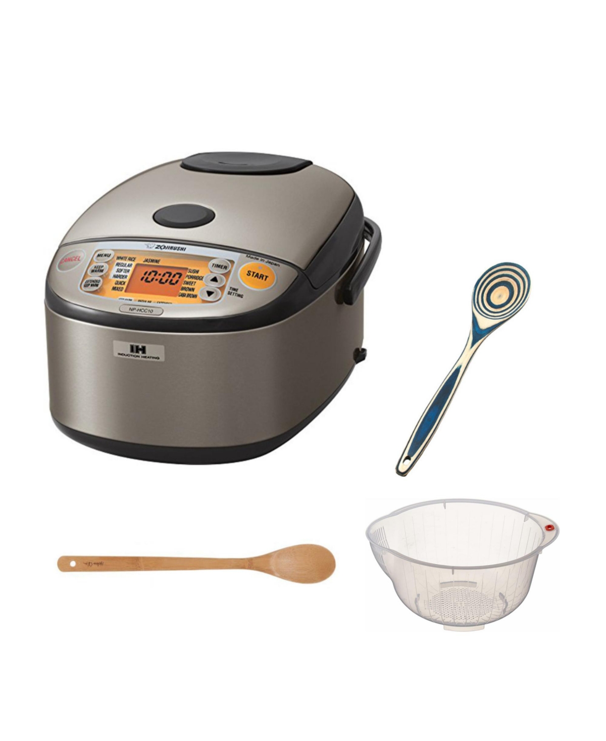 NPHCC18XH Induction Heating System Rice Cooker Bundle with Accessories - Dark Grey