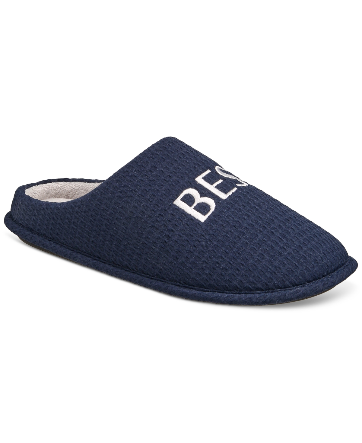 Shop Club Room Men's Best Dad Embroidered Slippers, Created For Macy's In Blue