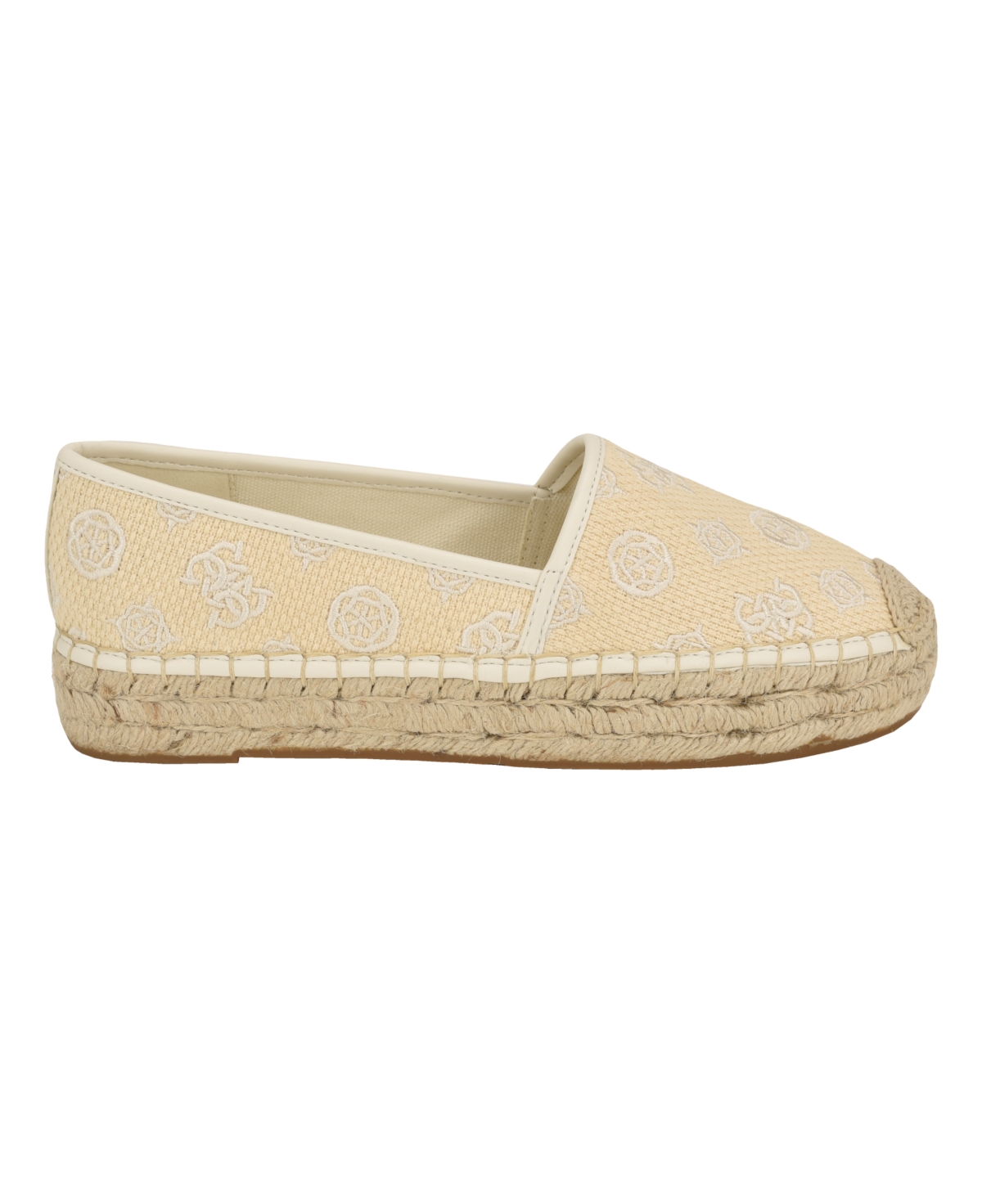 Guess Women's Joelya Platform Espadrille Flats -White Logo