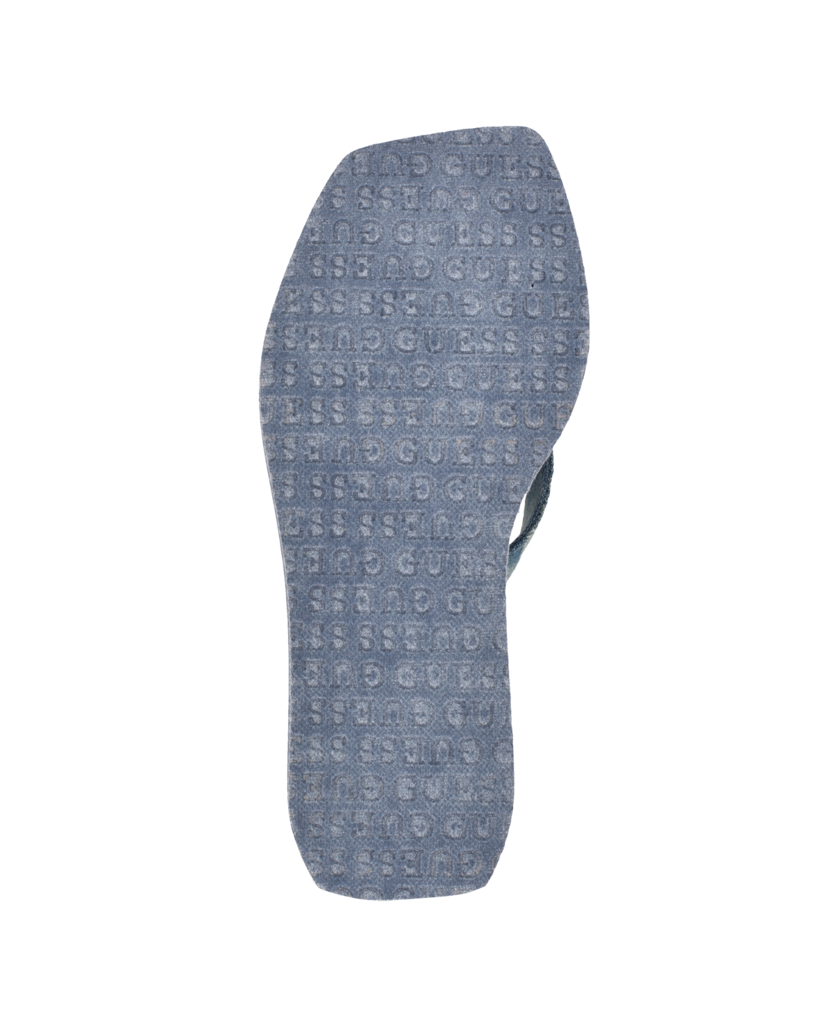 Guess Women's Demmey Logo Thong Square Toe Wedge Sandals - Dark Blue Denim - Textile, Manmade