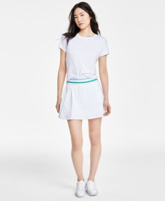 Shop Id Ideology Womens Twist Front T Shirt High Waisted Pleated Skort Created For Macys In Bright White