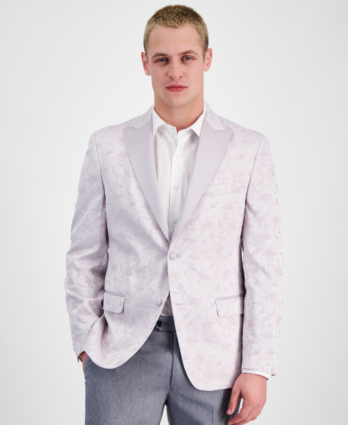 Alfani Men's Slim-fit Floral Evening Jacket, Created For Macy's In Pink