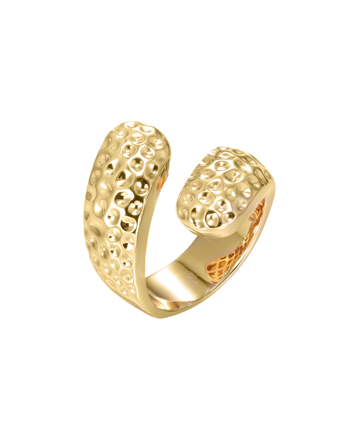 Shop By Adina Eden Indented Puffy Open Claw Ring In Gold