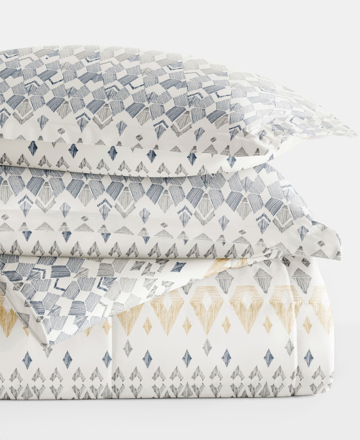Ienjoy Home Mayan Stamp 3-piece Comforter Set, King/california King In Gray
