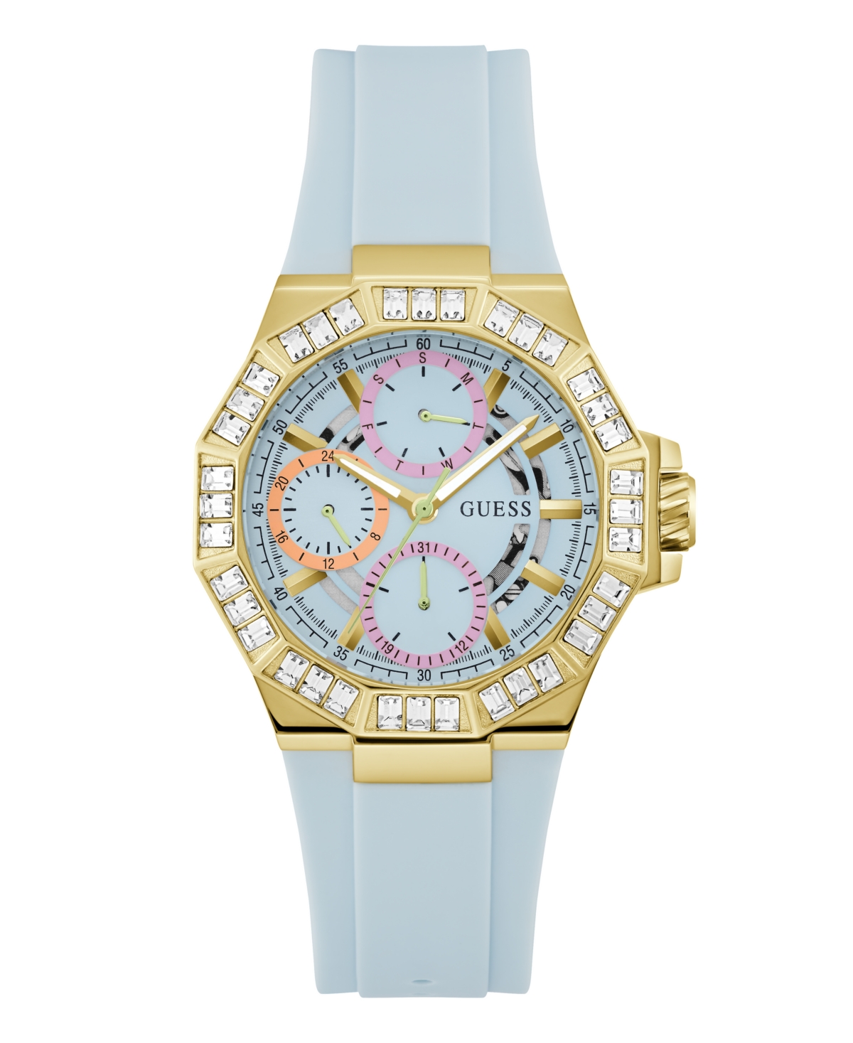 Shop Guess Women's Analog Blue Silicone Watch 39mm