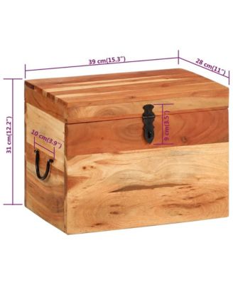 Storage Box 15.4"x11"x12.2" Solid Wood Acacia