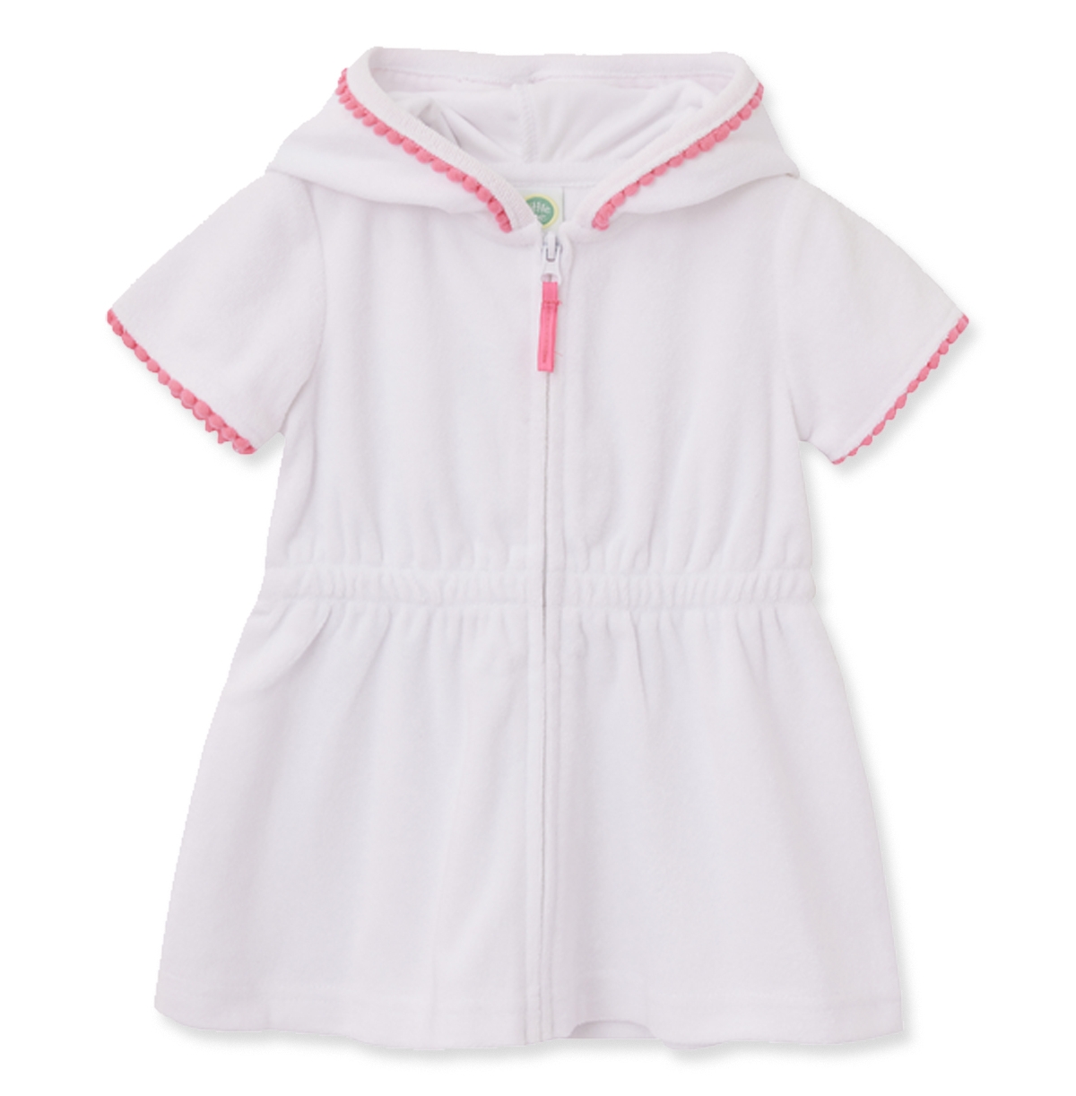 Shop Little Me Baby Girls Terry Zip Swim Cover Up In White
