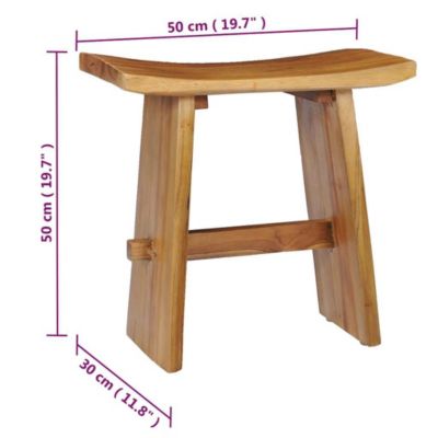 Stool Teak Solid teak wood Compact Durable Stool Rectangular