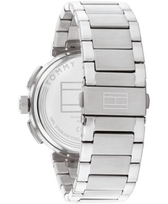 Men's Multifunction Silver-Tone Stainless Steel Watch 44mm