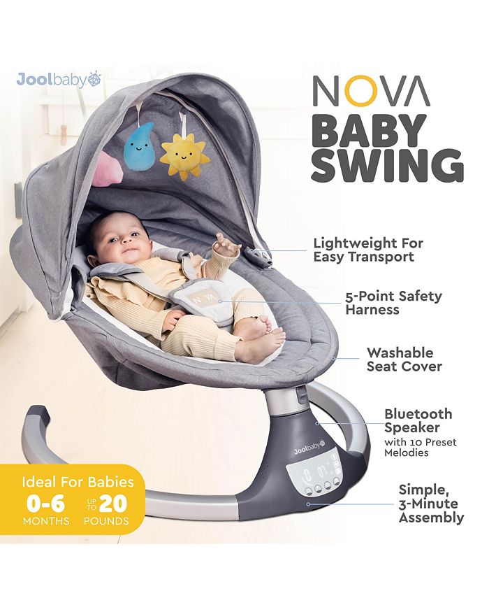 Jool Baby Baby Nova Baby Swing Motorized Portable Swing, Bluetooth