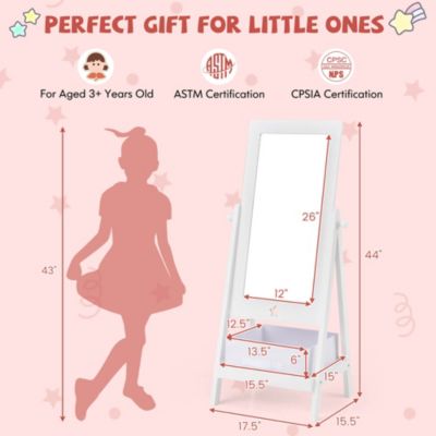 Kids Freestanding Full Length Dressing Floor Mirror