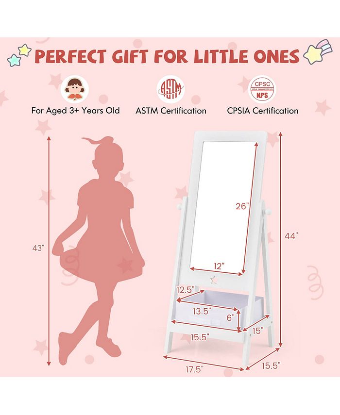 Costway Kids Freestanding Full Length Dressing Floor Mirror - Macy's