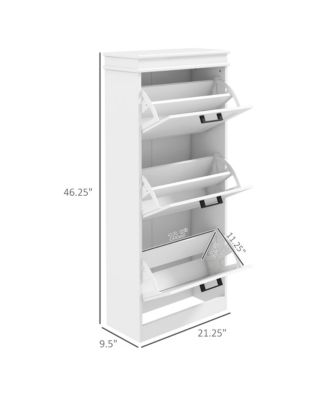 Shoe Cabinet with 3 Flip Drawers for 15 Pairs of Shoes