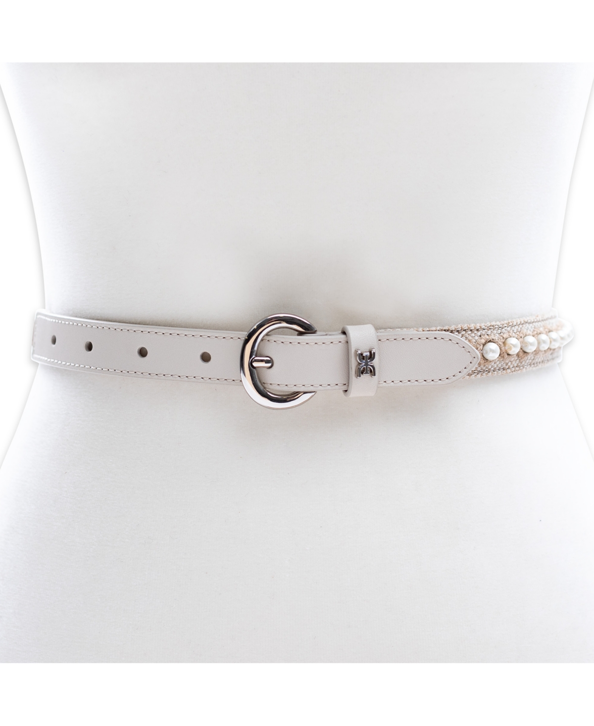 Sam Edelman Women's Skinny Woven Embellished Belt