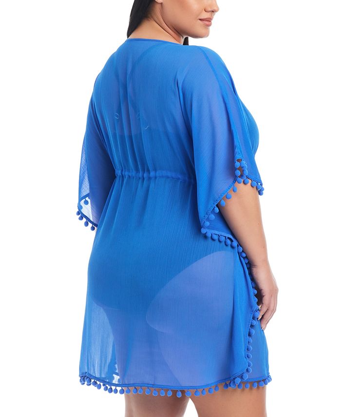 Bleu Rod Beattie Plus Size Caftan Swim Cover Up - Women's Beach Pool Coverup