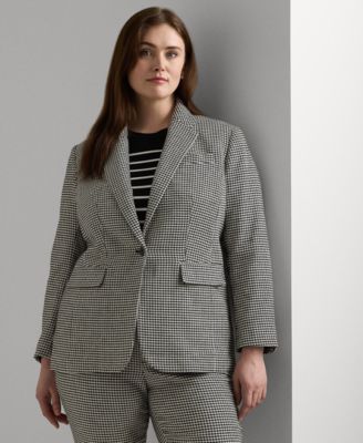 Lauren Ralph Lauren - Plus Size Twill Houndstooth Blazer