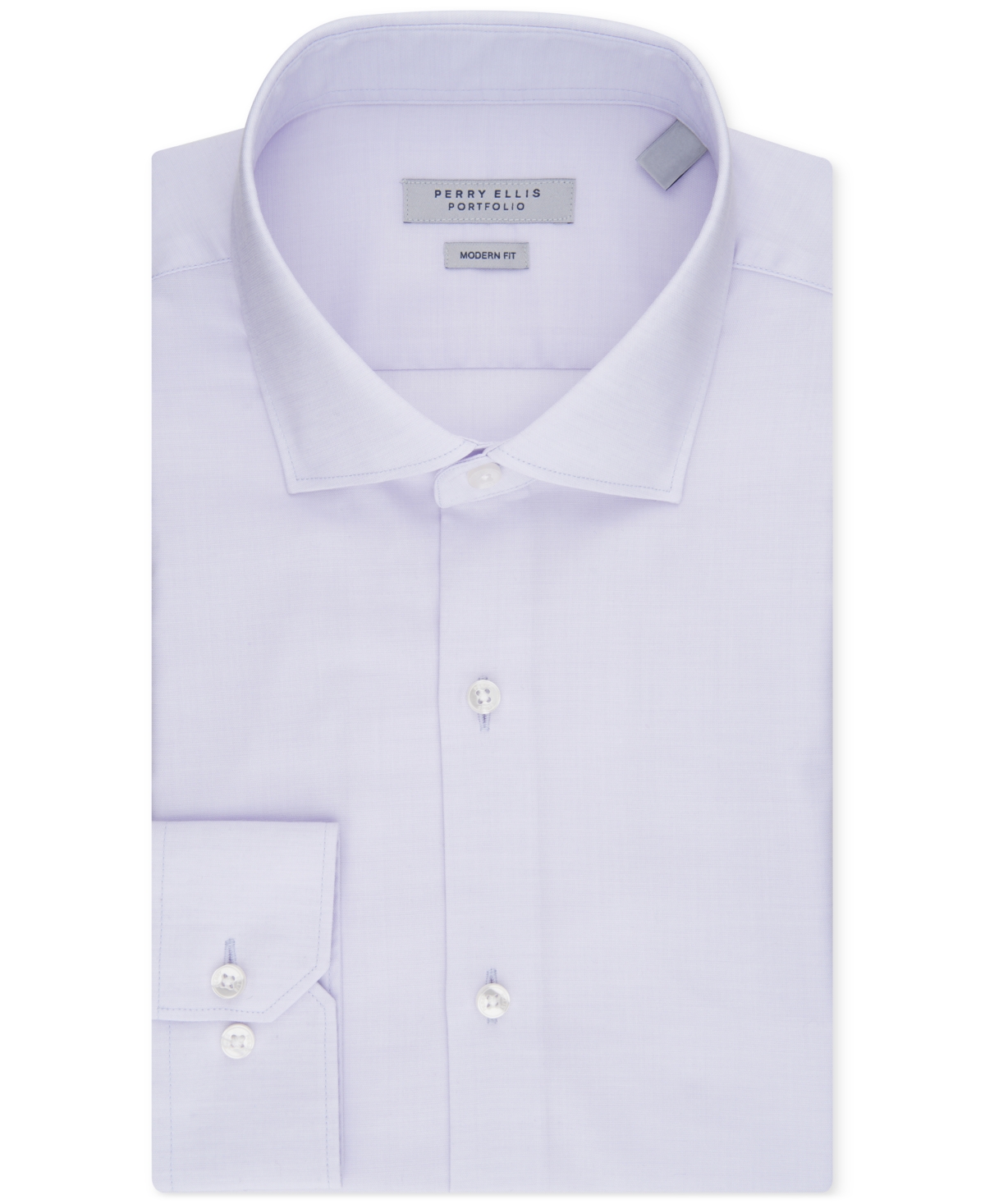 Shop Perry Ellis Men's Modern-fit Lux Twill Solid Dress Shirt In Purple