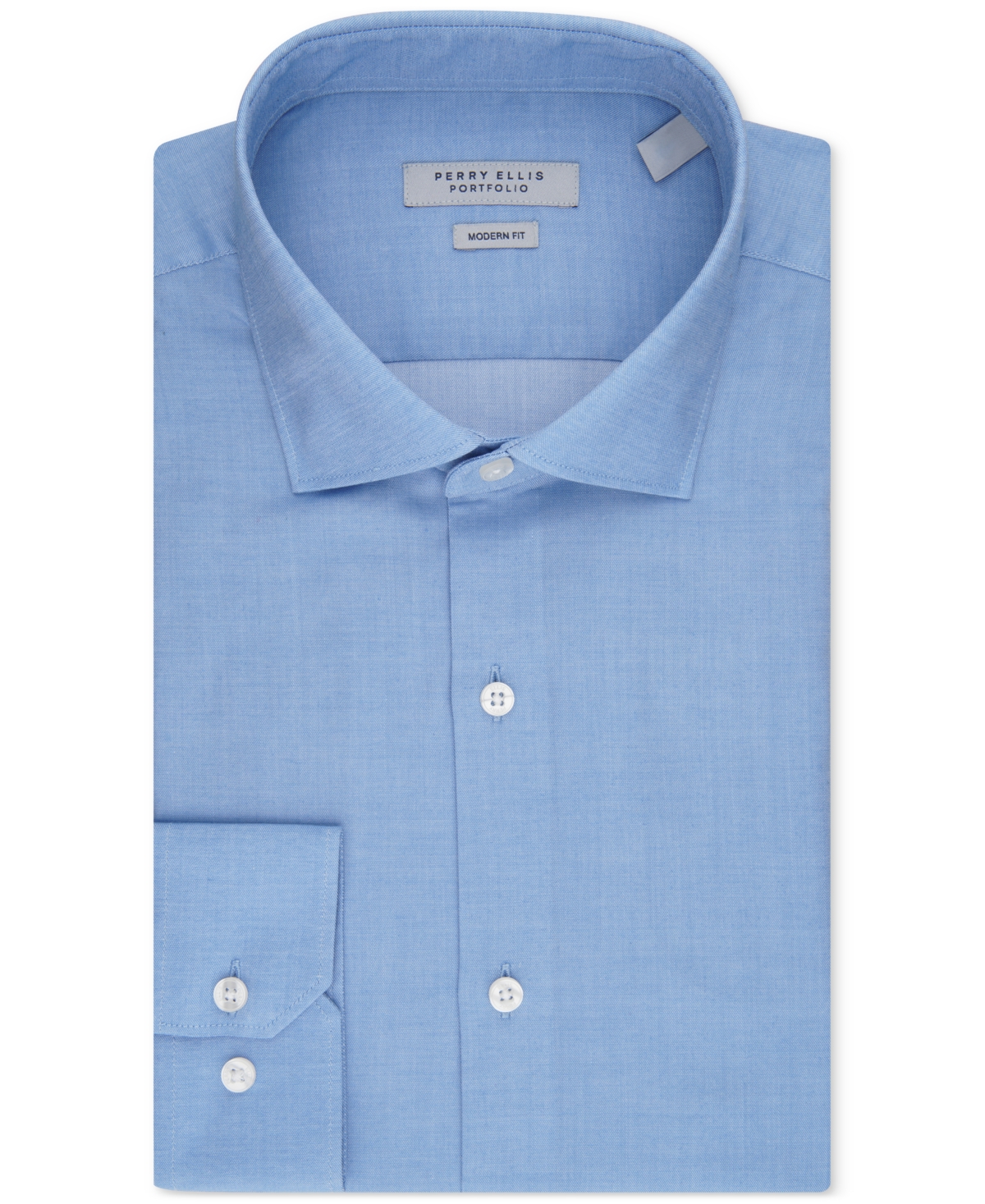 Shop Perry Ellis Men's Modern-fit Lux Twill Solid Dress Shirt In Sky Blue