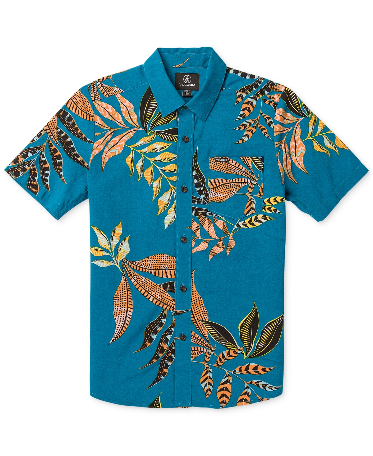 Shop Volcom Big Boys Paradiso Floral-print Woven Shirt In Oct
