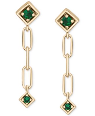3-Pc. Set Lab-Grown Multi-Gemstone Linear Chain Drop Earrings (1-1/5 ct. t.w.) in 14k Gold-Plated Sterling Silver
