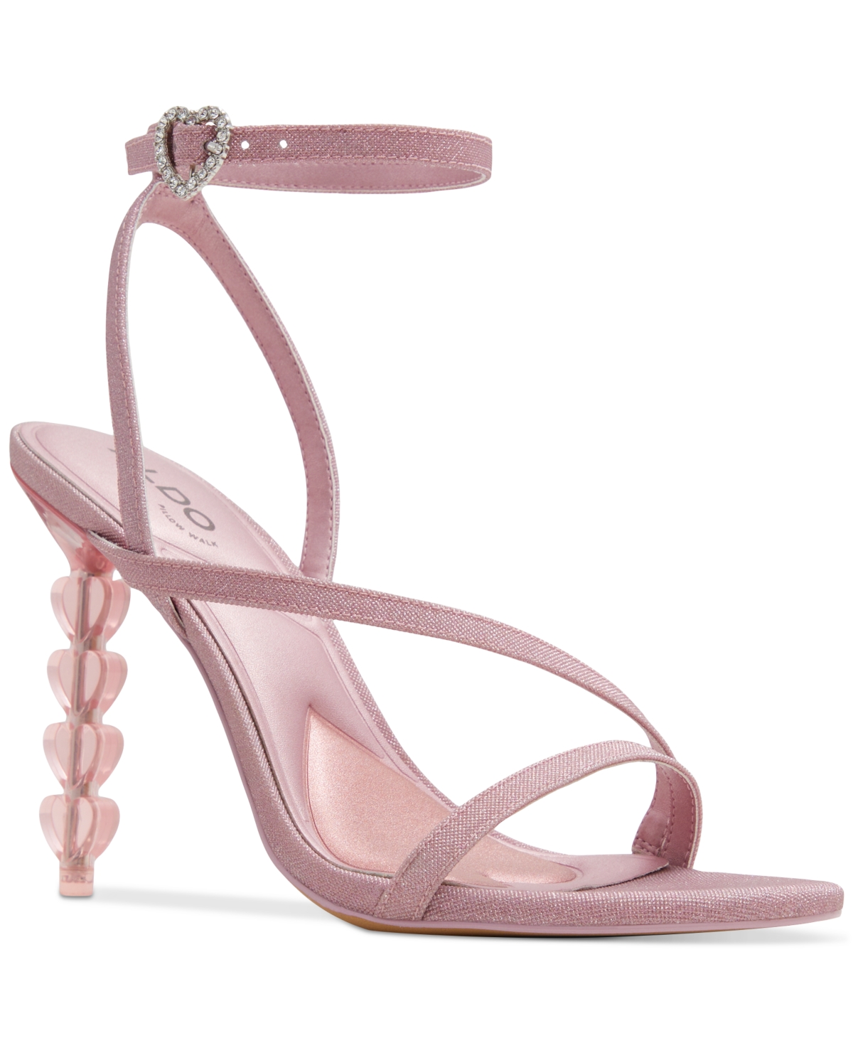 Shop Aldo Women's Tiffania Heart Sculpted Heel Dress Sandals In Glitter Pink