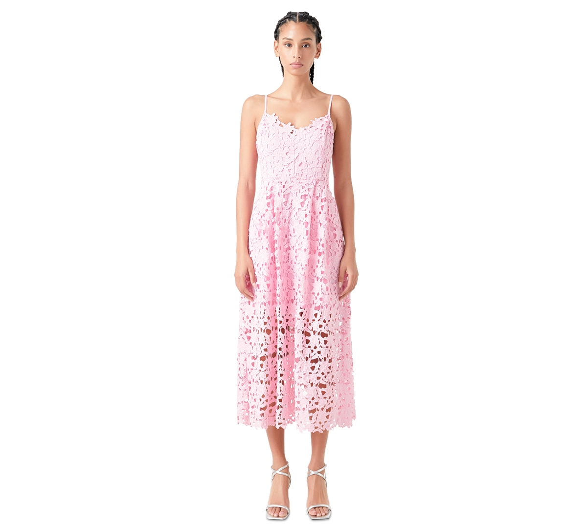 Endless Rose Women's Lace Cami Midi Dress In Pink