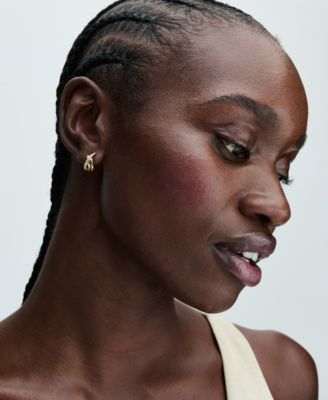 Crossover Pave Hoop Earrings