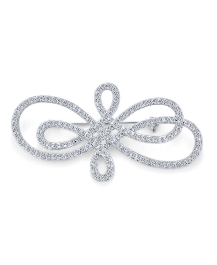 Bling Jewelry Fashion Statement Large Swirl Cubic Zirconia Art Deco Style