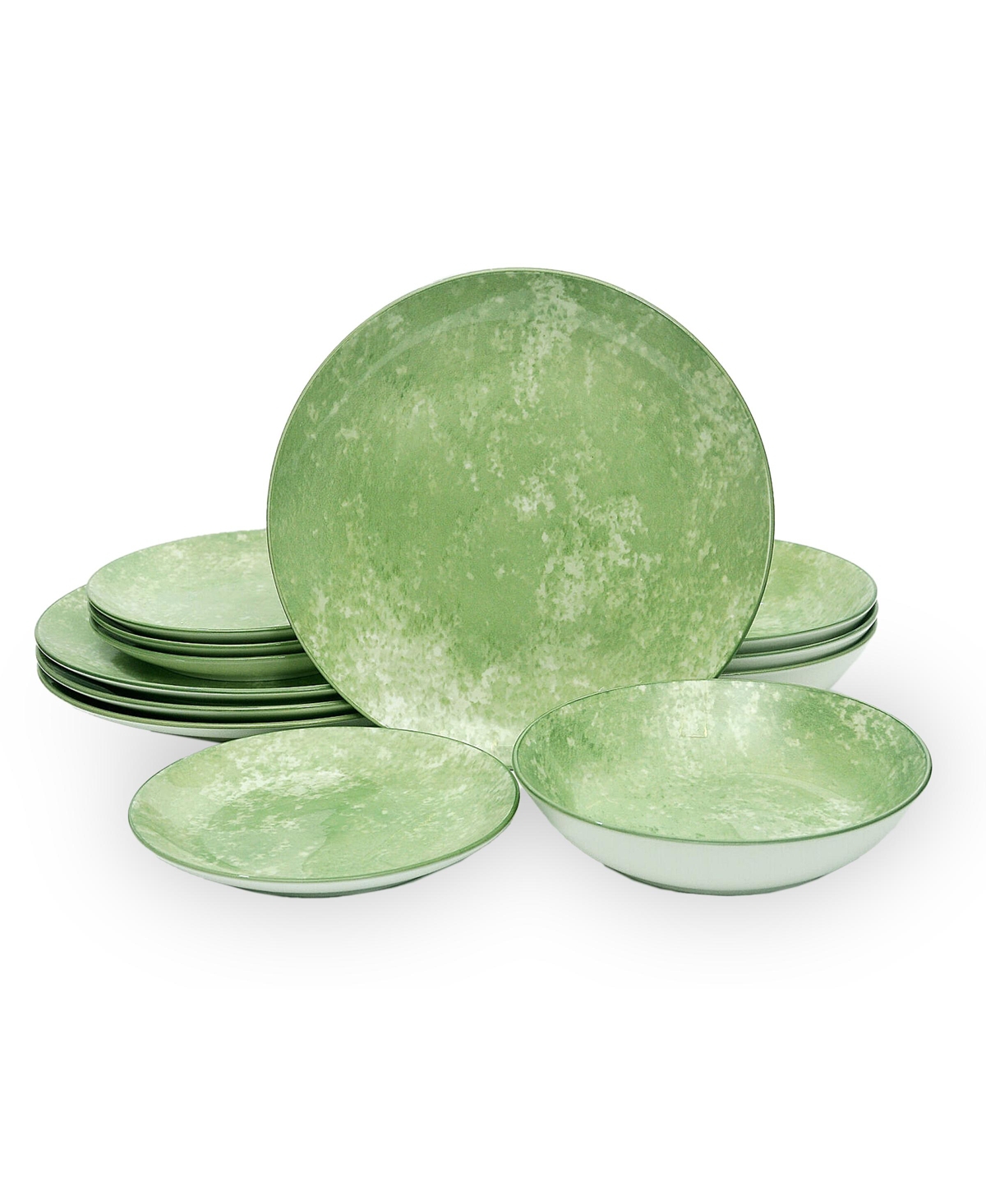 Wingate Green 12 Piece Dinnerware Set, Service for 4 - Lime