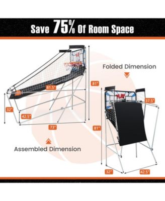 Foldable Dual Shot Basketball Arcade Game with Electronic Scoring System