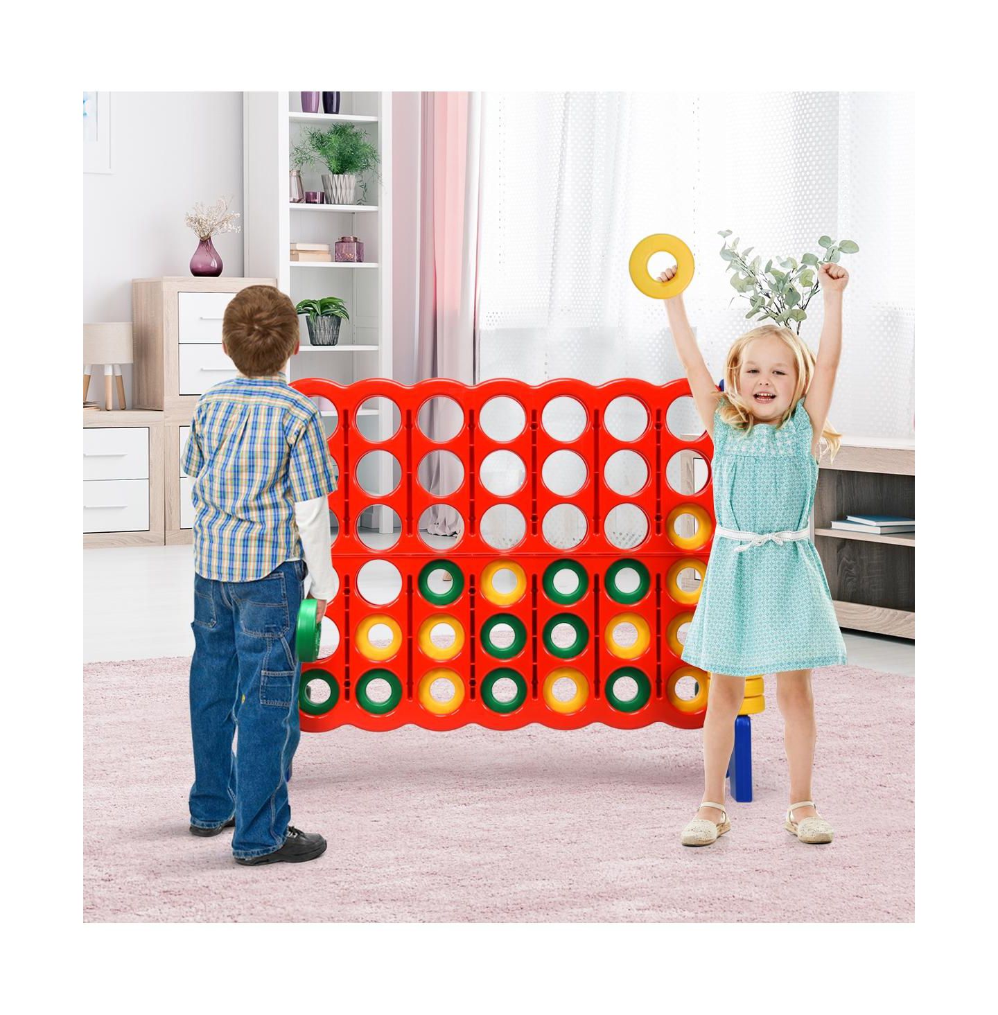 Детские игрушки INOLAIT Jumbo 4-to-Score Giant Game Set with 42 Jumbo Rings and Quick-Release Slider — фото 2