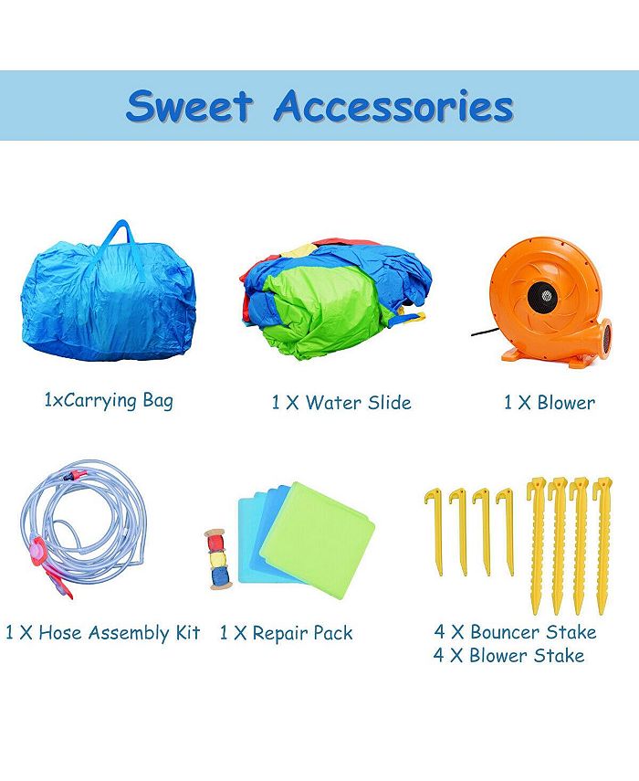Hippo Inflatable Water Slide Bounce House with Blower