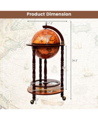 16th Century Wood Globe Wine Bar Stand