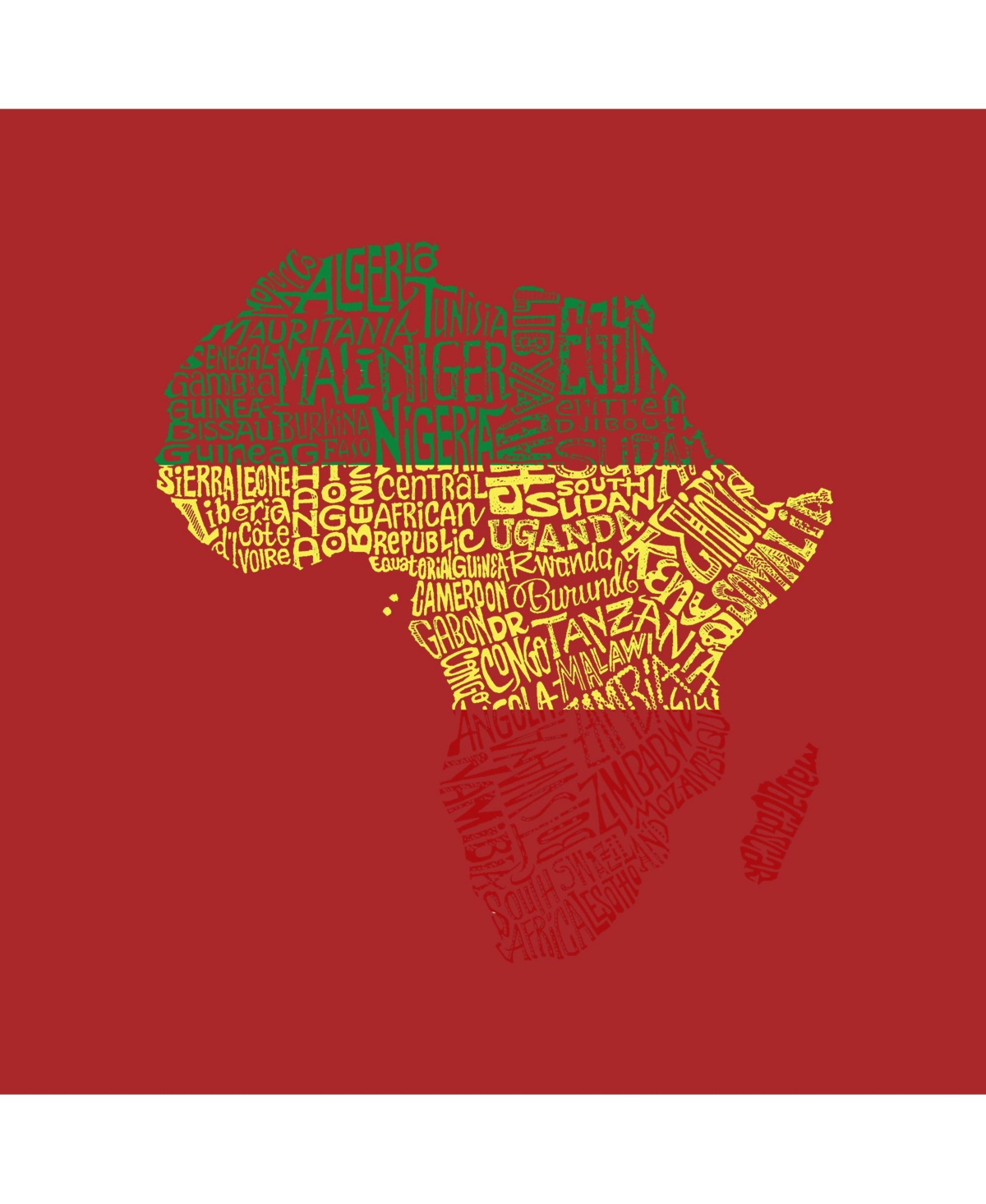 Boy's Word Art T-shirt - Countries in Africa